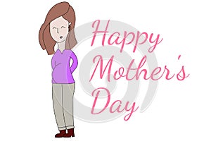 Happy Mother`s Day. Holiday concept. Template for background, banner, card, poster with text inscription. Vector EPS10