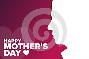 Happy Mother's Day. Holiday concept. Template for background, banner, card, poster with text inscription. Vector EPS10