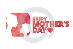 Happy Mother's Day. Holiday concept. Template for background, banner, card, poster with text inscription. Vector EPS10