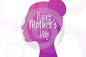 Happy Mother's Day. Holiday concept. Template for background, banner, card, poster with text inscription. Vector EPS10