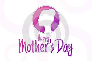 Happy Mother's Day. Holiday concept. Template for background, banner, card, poster with text inscription. Vector EPS10