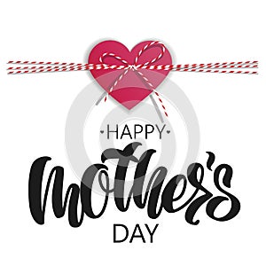 Happy Mother`s Day lettering on white background