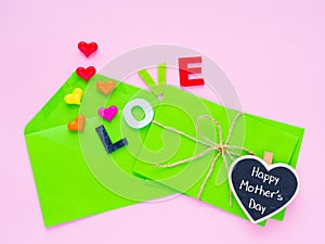 Happy Mother`s day love letter concept.