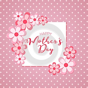 Happy Mother`s Day! Paper Cut Style.! Vector lettering illustration with flowers