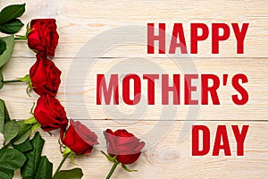 happy mother`s day, red roses