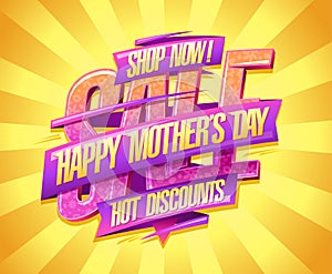 Happy Mother\'s day sale lettering banner template