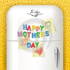 Happy Mother`s Day spelled in plastic magnetic letters