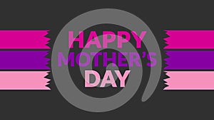 Happy Mother\'s Day text Animation on Black background, Mothers Day motion graphic for enjoying International Mothers Day