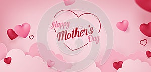 Happy Mother`s Day Vector Banner Concept Background Illustration