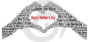 Happy Mother`s day word cloud in different languages
