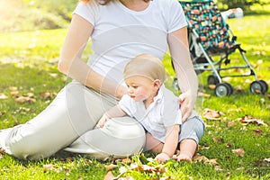 Happy Mother and Son at Park