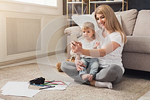 Happy mother spending time with her daughter