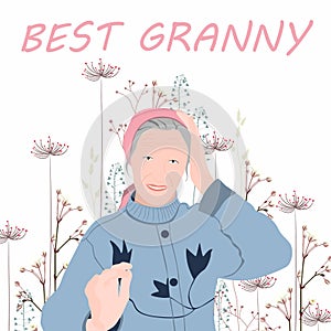 Happy Mothers Day. Best grandmothers. Granny. Mom. Card template. Design element for card, poster, banner, and other use.