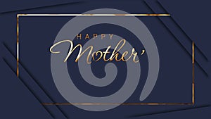 Happy Mothers day card animated text in gold color on the luxury background.
