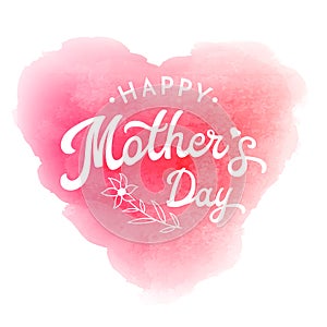 Happy Mothers day. Card with flower and lettering