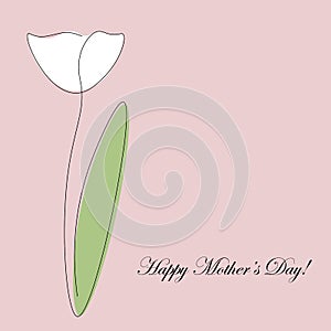 Happy mothers day card flower, vector illustration
