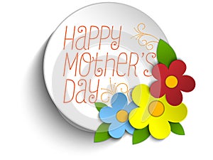 Happy Mothers Day Card with Flowers