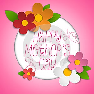 Happy Mothers Day Card with Flowers