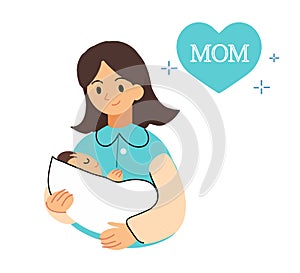Happy mothers day card with graphic