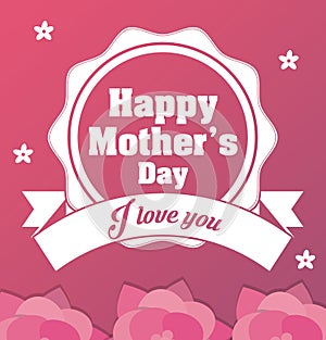 Happy mothers day card - i love you ornament decorative