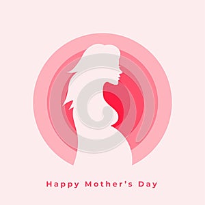Happy mothers day card with pregnant women silhouette