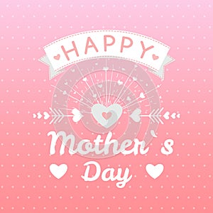 Happy mothers day card vintage retro type font