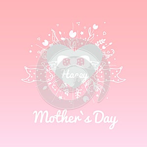 Happy mothers day card vintage retro type font