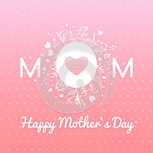 Happy mothers day card vintage retro type font