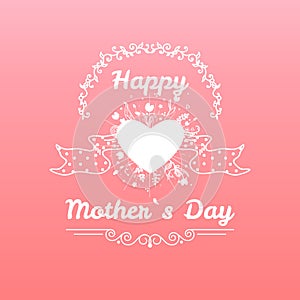 Happy mothers day card vintage retro type font