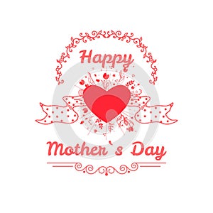 Happy mothers day card vintage retro type font