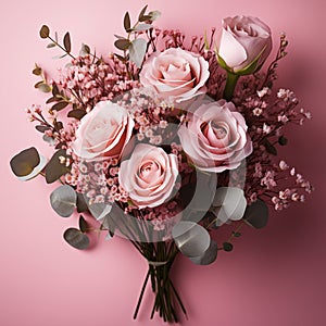 Happy Mothers Day. Cherished Affection - Elegant Pink Roses Bouquet for Mother\'s Day