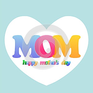 Happy mothers day colorful letters