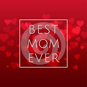 Happy mothers day design elements. Vector illustration invitation, menu, flyer, template. Pink, red Background With