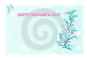 Happy mothers day floral greetings card