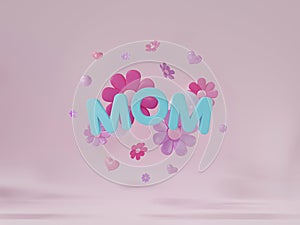 Happy Mothers Day with Flowers background. Funny Style Sale Promotion Banner Background for Product display or Social Media Banner