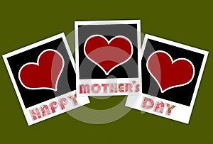 Happy mothers day frame with heart concept