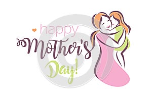 Happy mothers day greeting card template