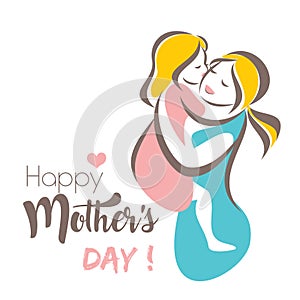 Happy mothers day greeting card template