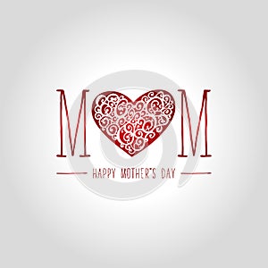 happy mothers day greeting card vector illustration