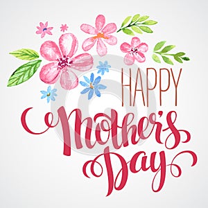 Happy Mothers Day. Hand-drawn card. Vector