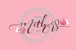 Happy Mothers Day lettering. Abstract greeting card design with polka dots. Gift card. Happy Mothers Day, I love you