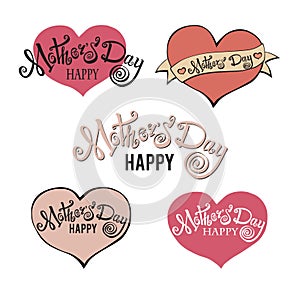 Happy Mothers Day lettering. Handmade calligraphy.