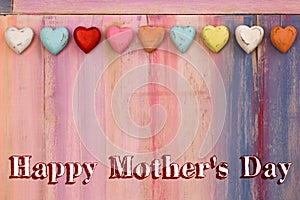 Happy Mothers Day Painted Board with Hearts