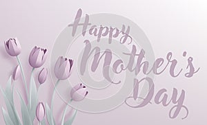 Happy Mothers Day Paper Craft Tulips Design