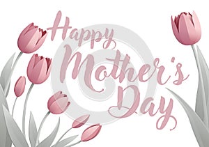 Happy Mothers Day Paper Craft Tulips Design