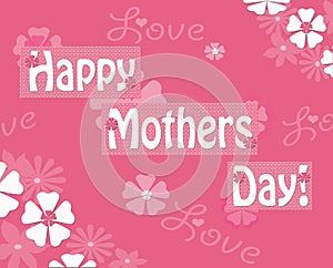 Happy Mothers Day Pink Floral Greeting Notecard