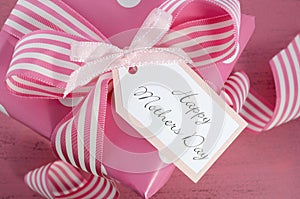 Happy Mothers Day pink polka dot gift.