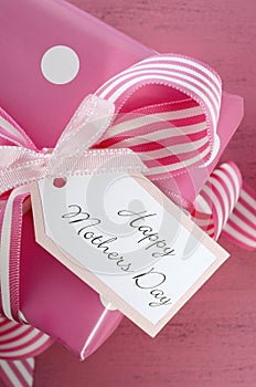 Happy Mothers Day pink polka dot gift.