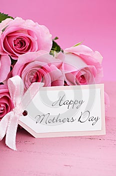 Happy Mothers Day Pink Roses background.