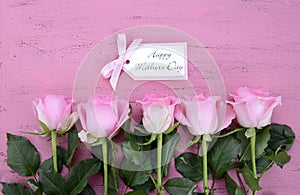 Happy Mothers Day Pink Roses and Tea. photo